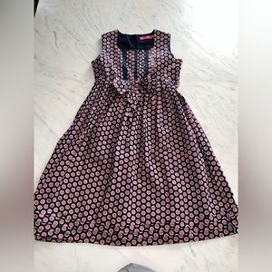 Bonny Billy Polka dot bow dress a line 15 new navy pleat